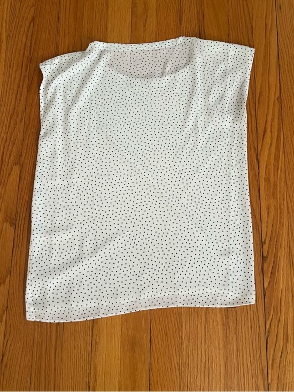LOFT Polka Dot Sleeveless Mixed Media Blouse